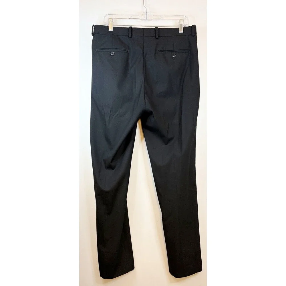 ALFANI Men’s Classic Fit Stretch Suit Pants Black 32x32 Straight Leg Flat Front